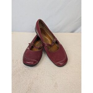 Natural Soul by Naturalizer Feather Mary Jane Shoes Burgundy Red Leather 7M